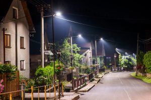 LED úsporné moderné verejné osvetlenie mesta obce Jasenová