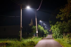 LED úsporné moderné verejné osvetlenie mesta obce Jasenová