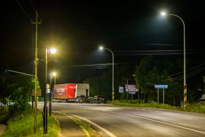 LED úsporné moderné verejné osvetlenie mesta obce Liptovská Osada