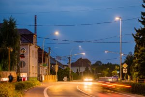 LED úsporné moderné verejné osvetlenie mesta obce Nováky