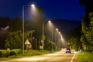 LED moderné verejné osvetlenie mesta obce Vyšný Kubín