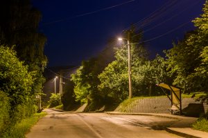 LED moderné verejné osvetlenie mesta obce Vyšný Kubín